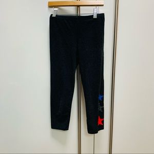 Old Navy Girls Leggings Charcoal Gray w Stars LG